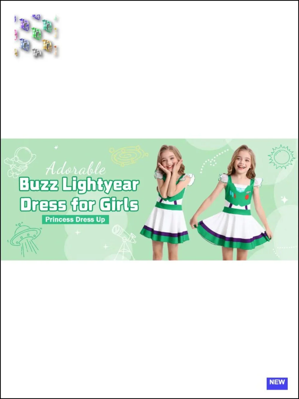 Girls Princess Dress Up Halloween Cosplay Outfit Birthday Gift